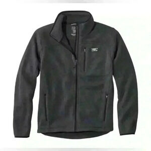 Men’s L.L  Bean Fleece Fall/Winter Sweater Full Zip Jacket Charcoal Gray Large